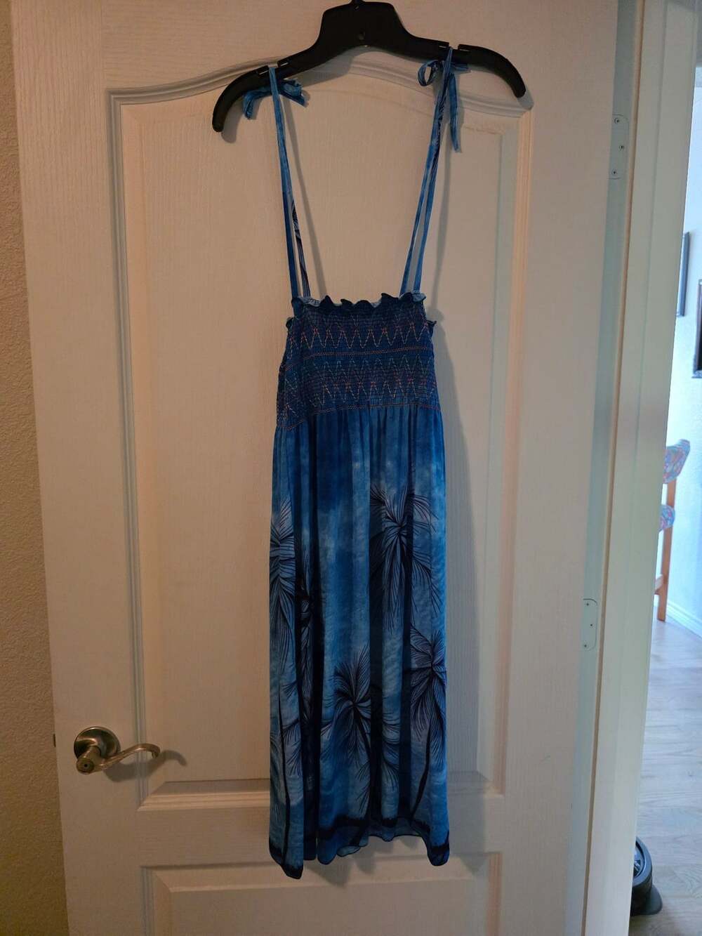 NWT A&C Fashion Blue Palm Tree Maxi Dress Size XXL